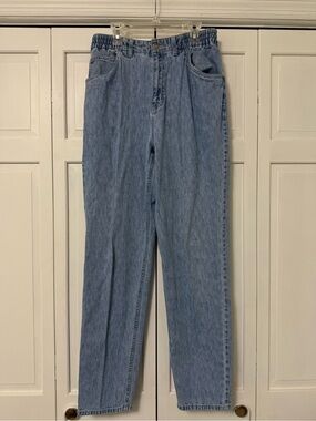 Y2K Faded Glory Light Blue Elastic Waist Denim Jeans Mom 90’s Grunge Straight